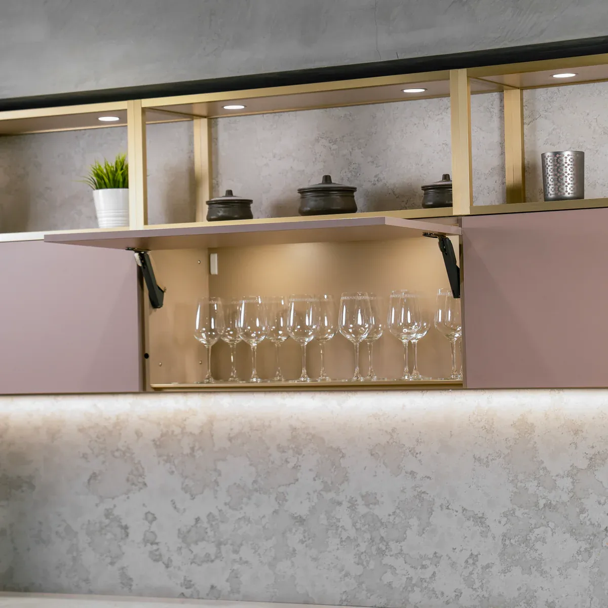 Häfele flip-up cabinet system