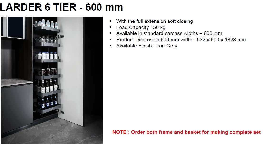 Larder 6 Tier 600mm