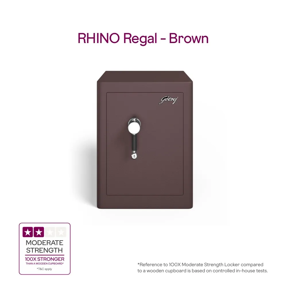 Godrej Rhino Regal 100L Key Lock Home Locker (Brown / Grey) photo 2