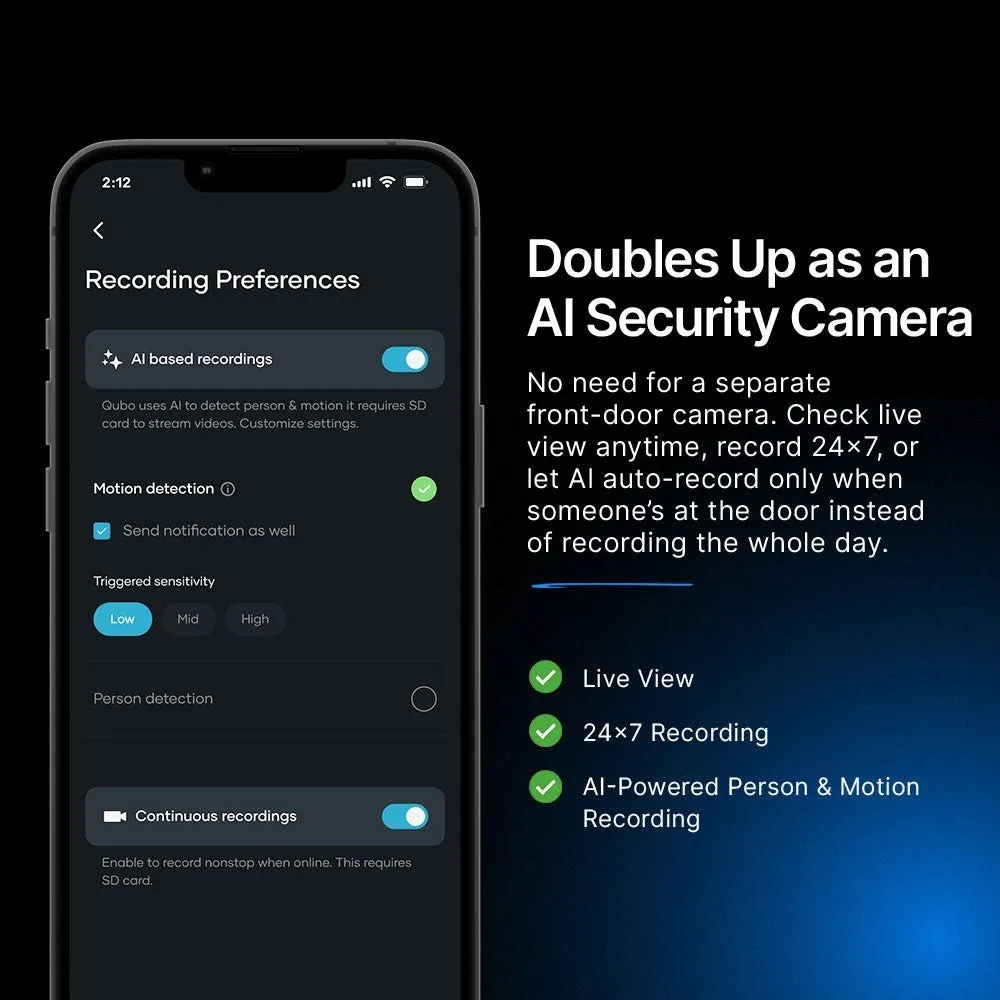 Qubo Smart Wi-Fi Video Doorbell Pro 2K photo 5
