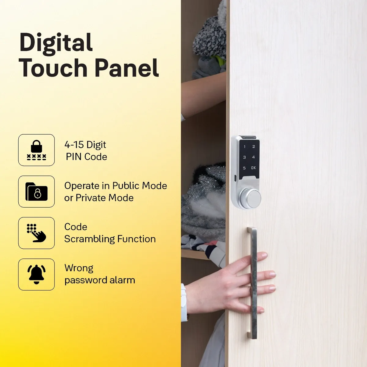 Yale Mesh Pin Digital Lock for Wardrobes and Cabinets photo 4