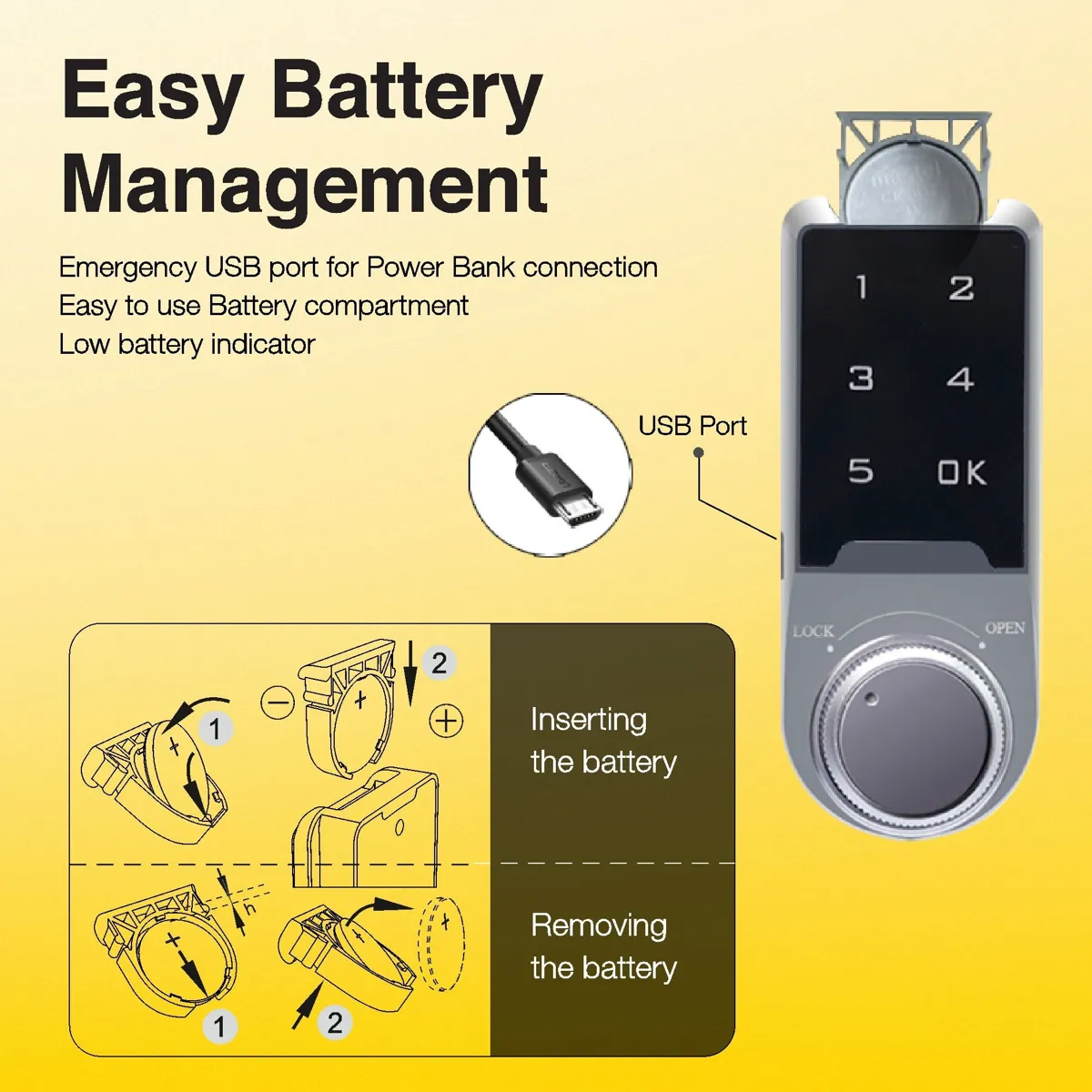 Yale Mesh Pin Digital Lock for Wardrobes and Cabinets photo 6