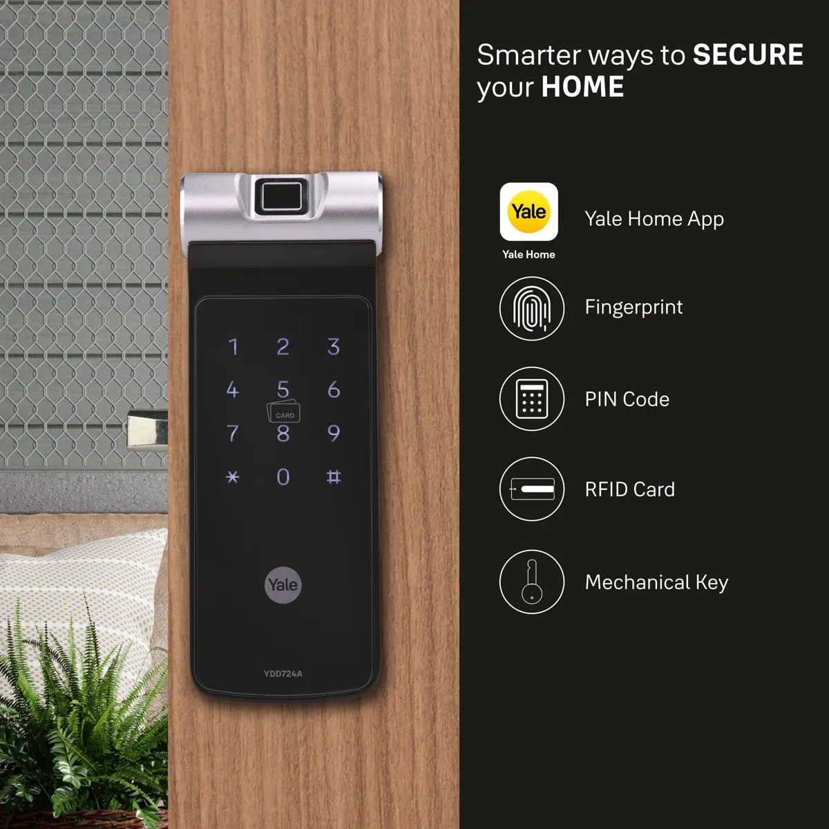 Yale YDD724A Biometric Deadbolt Rim Smart Lock photo 4